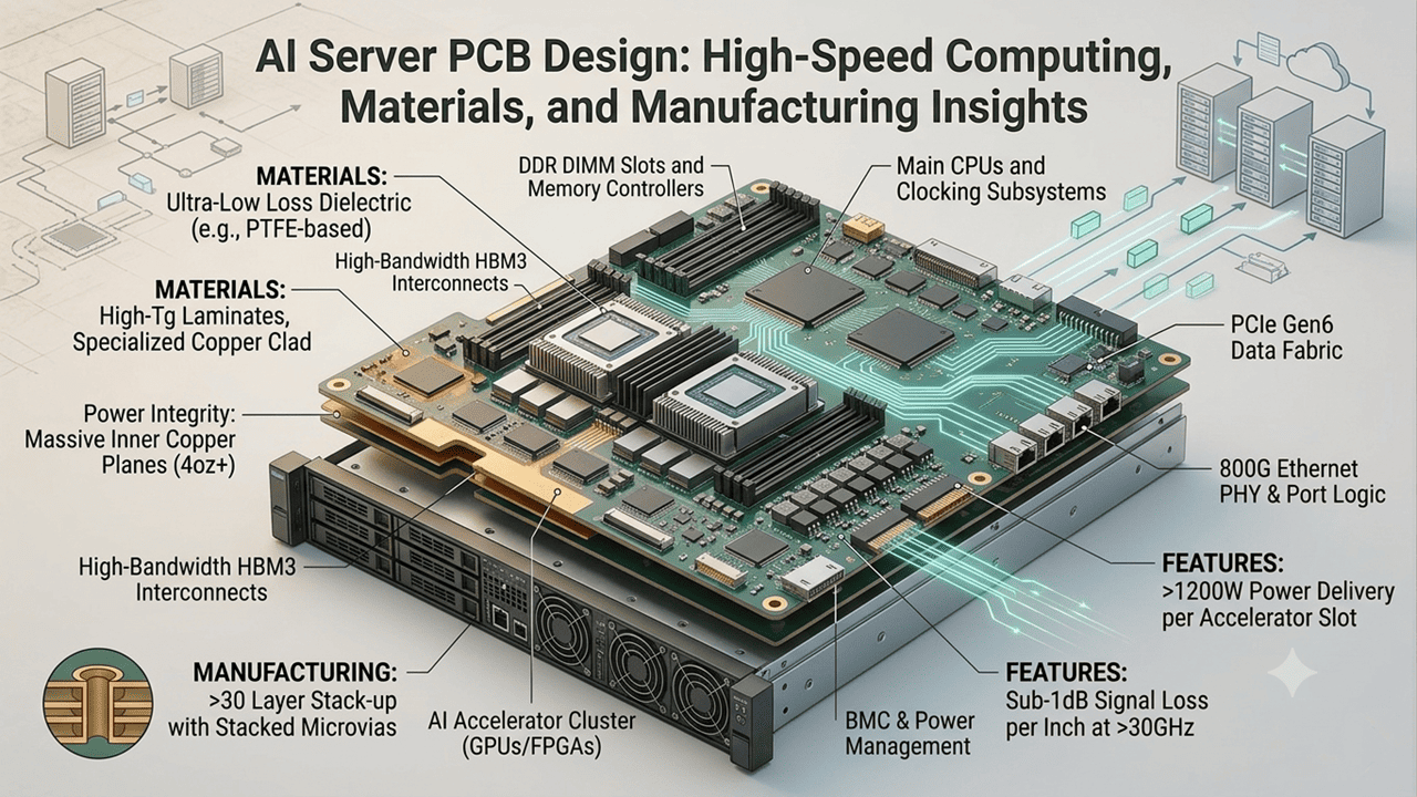 AI Server PCB Design: High-Speed Computing, Materials, and Manufacturing Insights