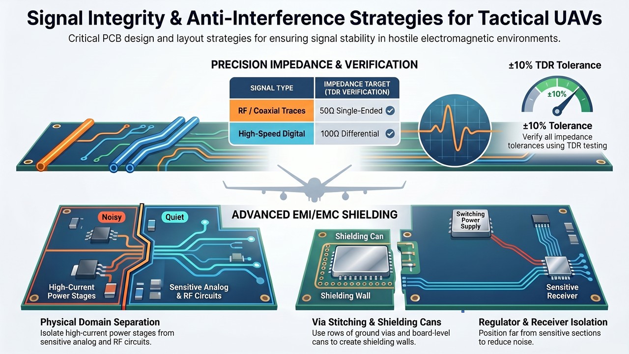 UAV Signal Integrity and EMI Mitigation